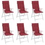 High back garden chair cushion 6 pcs red fabric 120x50x3 cm by vidaXL, Cushions for chairs and sofas - Ref: Foro24-314115, Pr...