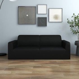 Elastic cover for a 2-seater sofa, black polyester jersey. by vidaXL, Covers - Ref: Foro24-332933, Price: 27,60 €, Discount: %