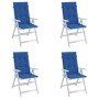 High back garden chair cushion 4 pcs blue fabric 120x50x3 cm by vidaXL, Cushions for chairs and sofas - Ref: Foro24-314117, P...
