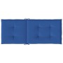 Cojín silla de jardín respaldo alto 6 uds tela azul 120x50x3 cm