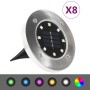 Solar-Stehlampen 8 Einheiten RGB-LED-Leuchten von vidaXL, Außenbeleuchtung - Ref: Foro24-315695, Preis: 49,95 €, Rabatt: %