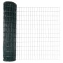 Reja con postes Verde 1 x 25 m Acero