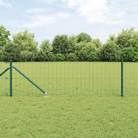 Reja con postes Verde 0.4 x 25 m Acero