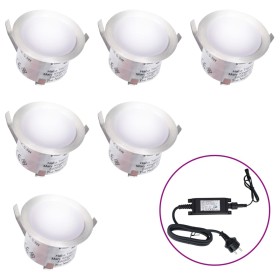 Lámparas LED de suelo 6 unidades blanco frío
