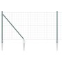 Reja con postes Verde 1 x 25 m Acero