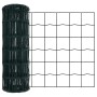 Reja con postes Verde 0.4 x 25 m Acero