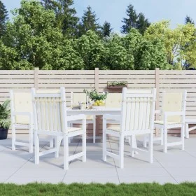 Gartenstuhlkissen mit niedriger Rückenlehne, 6 Stück, aus cremefarbenem Oxford-Stoff. von vidaXL, Kissen für Stühle und Sofas...