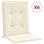 Cojín silla jardín respaldo bajo 6 uds tela Oxford crema by vidaXL, Cushions for chairs and sofas - Ref: Foro24-314133, Price...