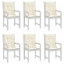 Cojín silla jardín respaldo bajo 6 uds tela Oxford crema by vidaXL, Cushions for chairs and sofas - Ref: Foro24-314133, Price...