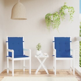 Cojín silla jardín respaldo bajo 2 uds tela Oxford azul