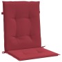Cojín silla jardín respaldo bajo 4 uds tela Oxford rojo tinto