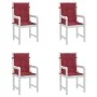 Garden chair cushion low backrest 4 pcs red red Oxford fabric by vidaXL, Cushions for chairs and sofas - Ref: Foro24-314141, ...