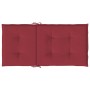 Cojín silla jardín respaldo bajo 4 uds tela Oxford rojo tinto
