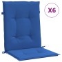 Gartenstuhlkissen mit niedriger Rückenlehne, 6 Stück, blauer Oxford-Stoff von vidaXL, Kissen für Stühle und Sofas - Ref: Foro...