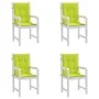 Garden chair cushion low backrest 4 pcs light green Oxford fabric by vidaXL, Cushions for chairs and sofas - Ref: Foro24-3141...