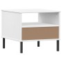 OSLO bedside table metal legs solid white pine wood by vidaXL, Side tables - Ref: Foro24-351032, Price: 47,04 €, Discount: %