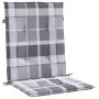 Garden chair cushion low backrest 4 pcs gray plaid fabric by vidaXL, Cushions for chairs and sofas - Ref: Foro24-314156, Pric...