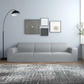 Funda elástica para sillón de 4 plazas poliéster jersey gris