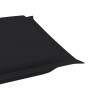 Cojín de tumbona de tela Oxford negro 186x58x3 cm