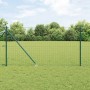 Reja con postes Verde 1 x 25 m Acero