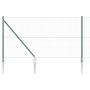 Reja con postes Verde 1 x 25 m Acero