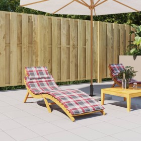 Liegestuhl-Kissen aus kariertem Oxford-Stoff in Rot, 186x58x3 cm. von vidaXL, Kissen für Stühle und Sofas - Ref: Foro24-31417...