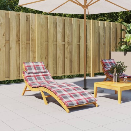 Liegestuhl-Kissen aus kariertem Oxford-Stoff in Rot, 186x58x3 cm. von vidaXL, Kissen für Stühle und Sofas - Ref: Foro24-31417...