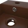 Dark brown ceramic sink with overflow by vidaXL, Sinks - Ref: Foro24-146995, Price: 60,38 €, Discount: %
