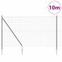 Reja con postes Gris 1.5 x 10 m Acero