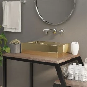 Washbasin with overflow 49x25x15 cm ceramic gold by vidaXL, Sinks - Ref: Foro24-143492, Price: 83,72 €, Discount: %