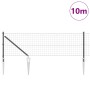 Reja con postes Gris 0.4 x 10 m Acero