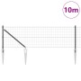 Reja con postes Gris 0.6 x 10 m Acero