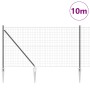 Reja con postes Gris 1 x 10 m Acero