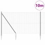 Reja con postes Gris 1.5 x 10 m Acero
