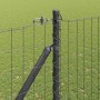 Reja con postes Gris 1.5 x 10 m Acero