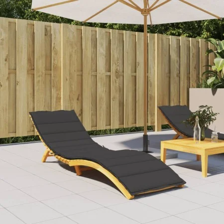 Black Oxford cloth sun lounger cushion 200x50x3 cm by vidaXL, Cushions for chairs and sofas - Ref: Foro24-314195, Price: 39,1...