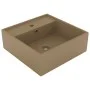 Luxurious square sink with overflow in matte cream ceramic, 41x41 cm by vidaXL, Sinks - Ref: Foro24-146952, Price: 74,17 €, D...