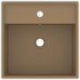 Luxurious square sink with overflow in matte cream ceramic, 41x41 cm by vidaXL, Sinks - Ref: Foro24-146952, Price: 81,40 €, D...