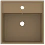 Luxurious square sink with overflow in matte cream ceramic, 41x41 cm by vidaXL, Sinks - Ref: Foro24-146952, Price: 74,17 €, D...