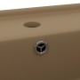 Luxurious square sink with overflow in matte cream ceramic, 41x41 cm by vidaXL, Sinks - Ref: Foro24-146952, Price: 81,40 €, D...