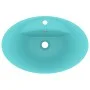 Lavabo lujoso con rebosadero cerámica verde claro 58,5x39cm de vidaXL, Lavabos - Ref: Foro24-146936, Precio: 78,93 €, Descuen...