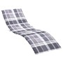 Sonnenliegekissen aus Oxford-Stoff in grau kariert 200x50x3 cm von vidaXL, Kissen für Stühle und Sofas - Ref: Foro24-314202, ...