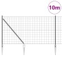 Reja con postes Gris 1 x 10 m Acero