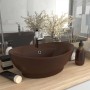 Luxuriöses ovales Waschbecken mit matt-dunkelbraunem Keramiküberlauf von vidaXL, Sinkt - Ref: Foro24-146940, Preis: 69,77 €, ...