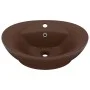 Luxurious oval washbasin with matte dark brown ceramic overflow by vidaXL, Sinks - Ref: Foro24-146940, Price: 60,14 €, Discou...