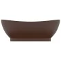 Luxurious oval washbasin with matte dark brown ceramic overflow by vidaXL, Sinks - Ref: Foro24-146940, Price: 60,14 €, Discou...