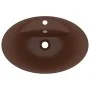 Luxurious oval washbasin with matte dark brown ceramic overflow by vidaXL, Sinks - Ref: Foro24-146940, Price: 60,14 €, Discou...