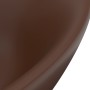 Lavabo lujoso ovalado rebosadero cerámica marrón oscuro mate de vidaXL, Lavabos - Ref: Foro24-146940, Precio: 69,77 €, Descue...