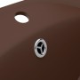 Lavabo lujoso ovalado rebosadero cerámica marrón oscuro mate de vidaXL, Lavabos - Ref: Foro24-146940, Precio: 69,77 €, Descue...
