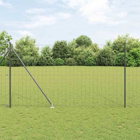 Reja con postes Gris 1.5 x 10 m Acero